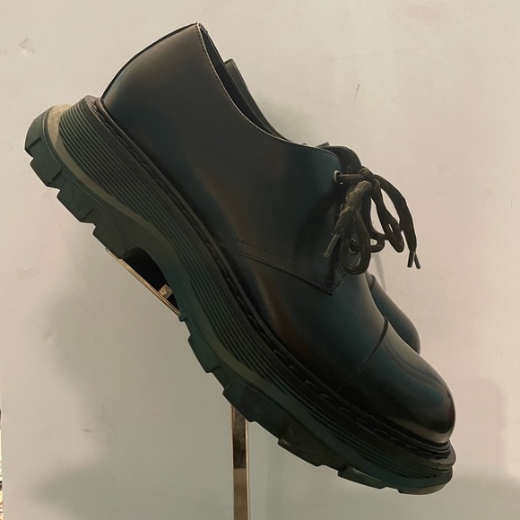 Alexander McQueen Men’s Black Camouflage Leather Lace-ups Size 8 (41) - Picture 3 of 5